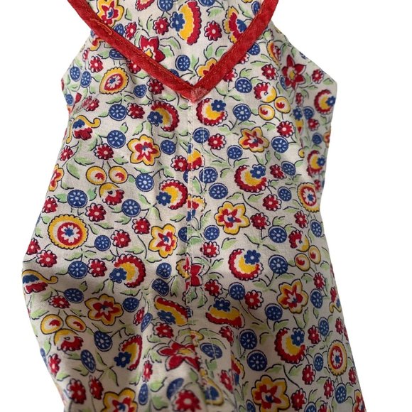 Vintage Floral Print Heart Bib Romper 12-18 Months - Picture 7 of 9